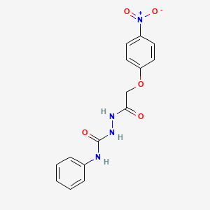 molecular formula C15H14N4O5 B5612070 2-[(4-nitrophenoxy)acetyl]-N-phenylhydrazinecarboxamide 