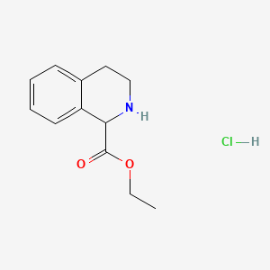 molecular formula C12H16ClNO2 B561209 Ethyl 1,2,3,4-tetrahydroisoquinoline-1-carboxylate hydrochloride CAS No. 103733-33-1