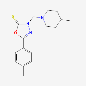 5-(4-methylphenyl)-3-[(4-methyl-1-piperidinyl)methyl]-1,3,4-oxadiazole-2(3H)-thione
