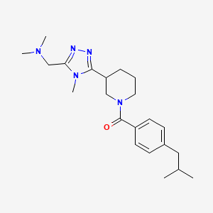 molecular formula C22H33N5O B5612109 ({5-[1-(4-isobutylbenzoyl)piperidin-3-yl]-4-methyl-4H-1,2,4-triazol-3-yl}methyl)dimethylamine 