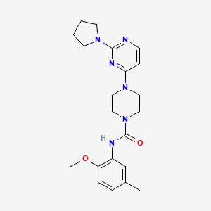 molecular formula C21H28N6O2 B5612118 N-(2-methoxy-5-methylphenyl)-4-[2-(1-pyrrolidinyl)-4-pyrimidinyl]-1-piperazinecarboxamide 