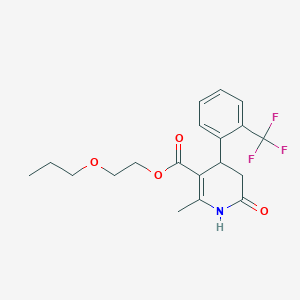 molecular formula C19H22F3NO4 B5612124 2-propoxyethyl 2-methyl-6-oxo-4-[2-(trifluoromethyl)phenyl]-1,4,5,6-tetrahydro-3-pyridinecarboxylate 