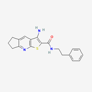 3-amino-N-(2-phenylethyl)-6,7-dihydro-5H-cyclopenta[b]thieno[3,2-e]pyridine-2-carboxamide