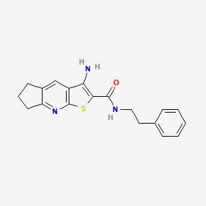 molecular formula C19H19N3OS B5612132 3-amino-N-(2-phenylethyl)-6,7-dihydro-5H-cyclopenta[b]thieno[3,2-e]pyridine-2-carboxamide 