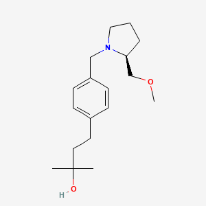 molecular formula C18H29NO2 B5612146 4-(4-{[(2S)-2-(methoxymethyl)-1-pyrrolidinyl]methyl}phenyl)-2-methyl-2-butanol 