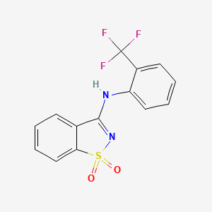molecular formula C14H9F3N2O2S B5612193 N-[2-(trifluoromethyl)phenyl]-1,2-benzisothiazol-3-amine 1,1-dioxide 