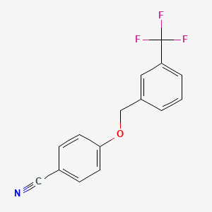molecular formula C15H10F3NO B5612215 4-{[3-(trifluoromethyl)benzyl]oxy}benzonitrile 