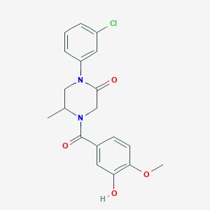 1-(3-chlorophenyl)-4-(3-hydroxy-4-methoxybenzoyl)-5-methyl-2-piperazinone