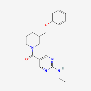 molecular formula C19H24N4O2 B5612235 N-ethyl-5-{[3-(phenoxymethyl)-1-piperidinyl]carbonyl}-2-pyrimidinamine 