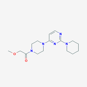 molecular formula C16H25N5O2 B5612297 4-[4-(methoxyacetyl)-1-piperazinyl]-2-(1-piperidinyl)pyrimidine 