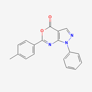 molecular formula C18H13N3O2 B5612309 6-(4-methylphenyl)-1-phenylpyrazolo[3,4-d][1,3]oxazin-4(1H)-one 