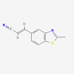 molecular formula C11H8N2S B561231 (E)-3-(2-methylbenzo[d]thiazol-5-yl)acrylonitrile CAS No. 103983-98-8