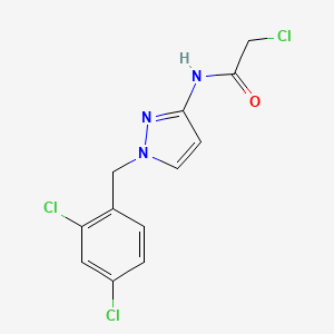 molecular formula C12H10Cl3N3O B5612341 2-chloro-N-[1-(2,4-dichlorobenzyl)-1H-pyrazol-3-yl]acetamide 