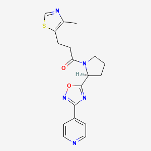 4-(5-{(2S)-1-[3-(4-methyl-1,3-thiazol-5-yl)propanoyl]-2-pyrrolidinyl}-1,2,4-oxadiazol-3-yl)pyridine
