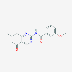 molecular formula C17H17N3O3 B5612365 3-methoxy-N-(7-methyl-5-oxo-5,6,7,8-tetrahydro-2-quinazolinyl)benzamide 