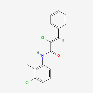 (2Z)-2-chloro-N-(3-chloro-2-methylphenyl)-3-phenylprop-2-enamide