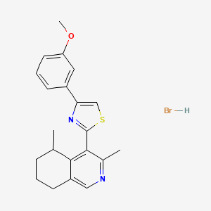 molecular formula C21H23BrN2OS B5612417 4-[4-(3-methoxyphenyl)-1,3-thiazol-2-yl]-3,5-dimethyl-5,6,7,8-tetrahydroisoquinoline hydrobromide 