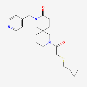 molecular formula C21H29N3O2S B5612425 8-{[(cyclopropylmethyl)thio]acetyl}-2-(pyridin-4-ylmethyl)-2,8-diazaspiro[5.5]undecan-3-one 