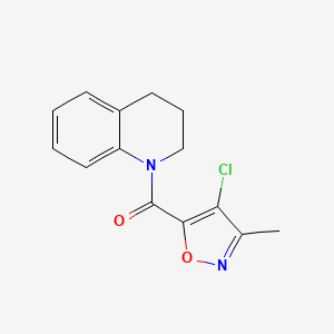 molecular formula C14H13ClN2O2 B5612442 1-[(4-chloro-3-methyl-5-isoxazolyl)carbonyl]-1,2,3,4-tetrahydroquinoline 