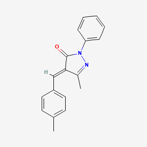 molecular formula C18H16N2O B5612450 5-甲基-4-(4-甲基亚苄基)-2-苯基-2,4-二氢-3H-吡唑-3-酮 CAS No. 53316-56-6