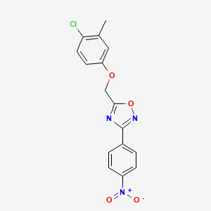 molecular formula C16H12ClN3O4 B5612454 5-[(4-chloro-3-methylphenoxy)methyl]-3-(4-nitrophenyl)-1,2,4-oxadiazole 