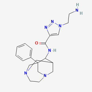 molecular formula C20H27N7O B5612461 1-(2-aminoethyl)-N-(1-phenyl-3,6-diazatricyclo[4.3.1.1~3,8~]undec-9-yl)-1H-1,2,3-triazole-4-carboxamide 