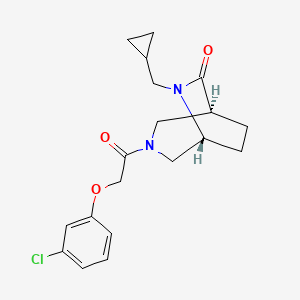 molecular formula C19H23ClN2O3 B5612464 (1S*,5R*)-3-[(3-chlorophenoxy)acetyl]-6-(cyclopropylmethyl)-3,6-diazabicyclo[3.2.2]nonan-7-one 