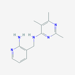 molecular formula C13H17N5 B5612477 N-[(2-aminopyridin-3-yl)methyl]-2,5,6-trimethylpyrimidin-4-amine 