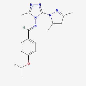 molecular formula C18H22N6O B5612479 3-(3,5-dimethyl-1H-pyrazol-1-yl)-N-(4-isopropoxybenzylidene)-5-methyl-4H-1,2,4-triazol-4-amine CAS No. 957514-05-5