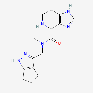 molecular formula C15H20N6O B5612487 N-methyl-N-(1,4,5,6-tetrahydrocyclopenta[c]pyrazol-3-ylmethyl)-4,5,6,7-tetrahydro-1H-imidazo[4,5-c]pyridine-4-carboxamide dihydrochloride 