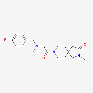 molecular formula C19H26FN3O2 B5612512 8-[N-(4-fluorobenzyl)-N-methylglycyl]-2-methyl-2,8-diazaspiro[4.5]decan-3-one 