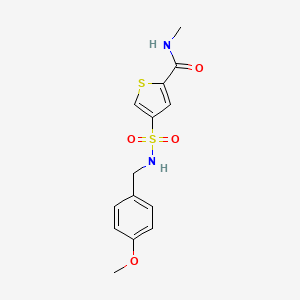 molecular formula C14H16N2O4S2 B5612524 4-{[(4-methoxybenzyl)amino]sulfonyl}-N-methyl-2-thiophenecarboxamide 