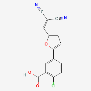 molecular formula C15H7ClN2O3 B5612554 2-chloro-5-[5-(2,2-dicyanovinyl)-2-furyl]benzoic acid 