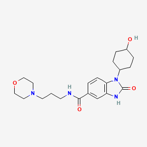molecular formula C21H30N4O4 B5612562 1-(trans-4-hydroxycyclohexyl)-N-(3-morpholin-4-ylpropyl)-2-oxo-2,3-dihydro-1H-benzimidazole-5-carboxamide 