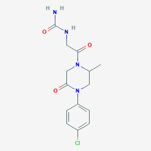 molecular formula C14H17ClN4O3 B5612573 N-{2-[4-(4-chlorophenyl)-2-methyl-5-oxo-1-piperazinyl]-2-oxoethyl}urea 