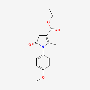 molecular formula C15H17NO4 B5612591 ethyl 1-(4-methoxyphenyl)-2-methyl-5-oxo-4,5-dihydro-1H-pyrrole-3-carboxylate 