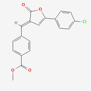 molecular formula C19H13ClO4 B5612593 methyl 4-{[5-(4-chlorophenyl)-2-oxo-3(2H)-furanylidene]methyl}benzoate 