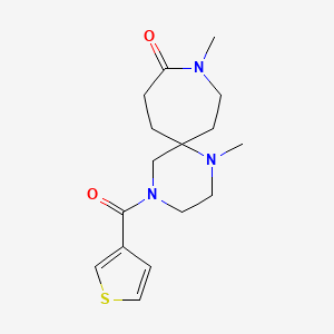 molecular formula C16H23N3O2S B5612596 1,9-dimethyl-4-(3-thienylcarbonyl)-1,4,9-triazaspiro[5.6]dodecan-10-one 
