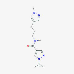 molecular formula C15H23N5O B5612602 1-isopropyl-N-methyl-N-[3-(1-methyl-1H-pyrazol-4-yl)propyl]-1H-pyrazole-4-carboxamide 
