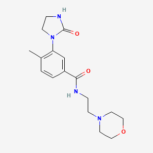 molecular formula C17H24N4O3 B5612637 4-methyl-N-[2-(4-morpholinyl)ethyl]-3-(2-oxo-1-imidazolidinyl)benzamide 