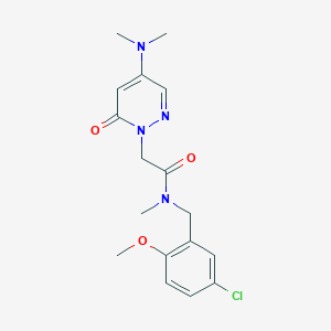 molecular formula C17H21ClN4O3 B5612655 N-(5-chloro-2-methoxybenzyl)-2-[4-(dimethylamino)-6-oxopyridazin-1(6H)-yl]-N-methylacetamide 