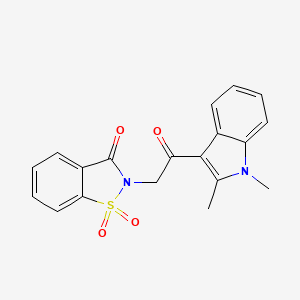 molecular formula C19H16N2O4S B5612662 2-[2-(1,2-dimethyl-1H-indol-3-yl)-2-oxoethyl]-1,2-benzisothiazol-3(2H)-one 1,1-dioxide 