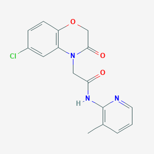 molecular formula C16H14ClN3O3 B5612665 2-(6-chloro-3-oxo-2,3-dihydro-4H-1,4-benzoxazin-4-yl)-N-(3-methyl-2-pyridinyl)acetamide 