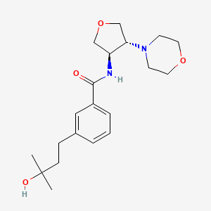 molecular formula C20H30N2O4 B5612666 3-(3-hydroxy-3-methylbutyl)-N-[(3R*,4R*)-4-(4-morpholinyl)tetrahydro-3-furanyl]benzamide 