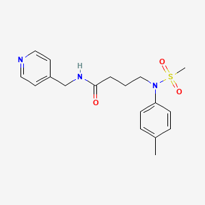 molecular formula C18H23N3O3S B5612690 4-[(4-methylphenyl)(methylsulfonyl)amino]-N-(4-pyridinylmethyl)butanamide 