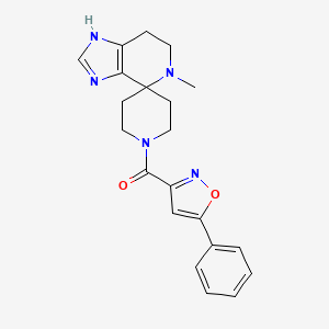 molecular formula C21H23N5O2 B5612729 5-methyl-1'-[(5-phenylisoxazol-3-yl)carbonyl]-1,5,6,7-tetrahydrospiro[imidazo[4,5-c]pyridine-4,4'-piperidine] 