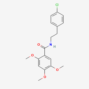 molecular formula C18H20ClNO4 B5612736 N-[2-(4-chlorophenyl)ethyl]-2,4,5-trimethoxybenzamide 