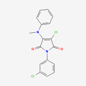 molecular formula C17H12Cl2N2O2 B5612748 3-chloro-1-(3-chlorophenyl)-4-[methyl(phenyl)amino]-1H-pyrrole-2,5-dione 