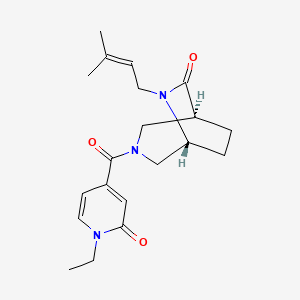 molecular formula C20H27N3O3 B5612749 (1S*,5R*)-3-[(1-ethyl-2-oxo-1,2-dihydro-4-pyridinyl)carbonyl]-6-(3-methyl-2-buten-1-yl)-3,6-diazabicyclo[3.2.2]nonan-7-one 