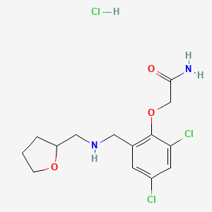 molecular formula C14H19Cl3N2O3 B5612773 2-(2,4-dichloro-6-{[(tetrahydro-2-furanylmethyl)amino]methyl}phenoxy)acetamide hydrochloride 
